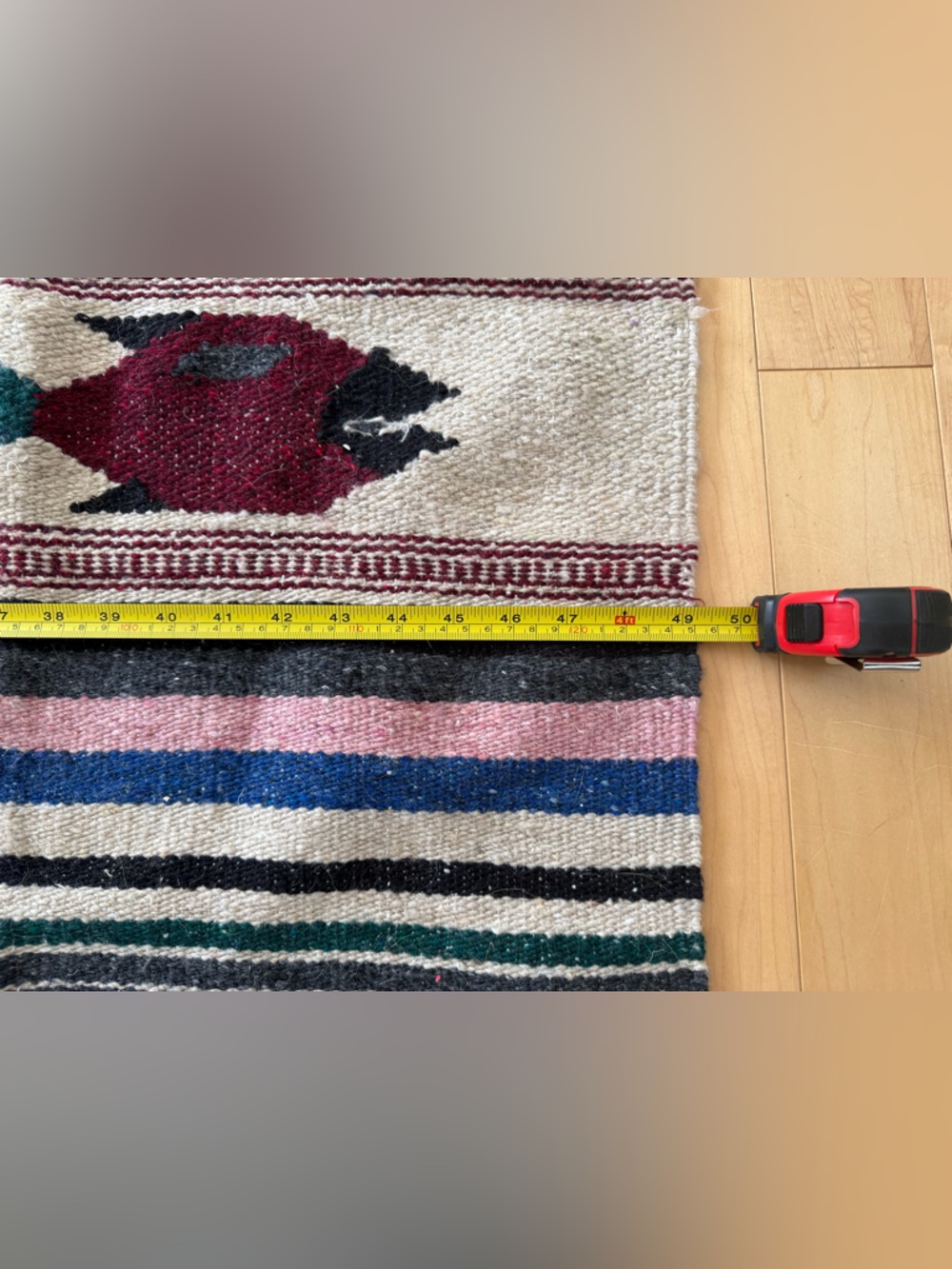 Handwoven Mexican Fish Pattern Throw Rug - Multicolor - Picture 4 of 7